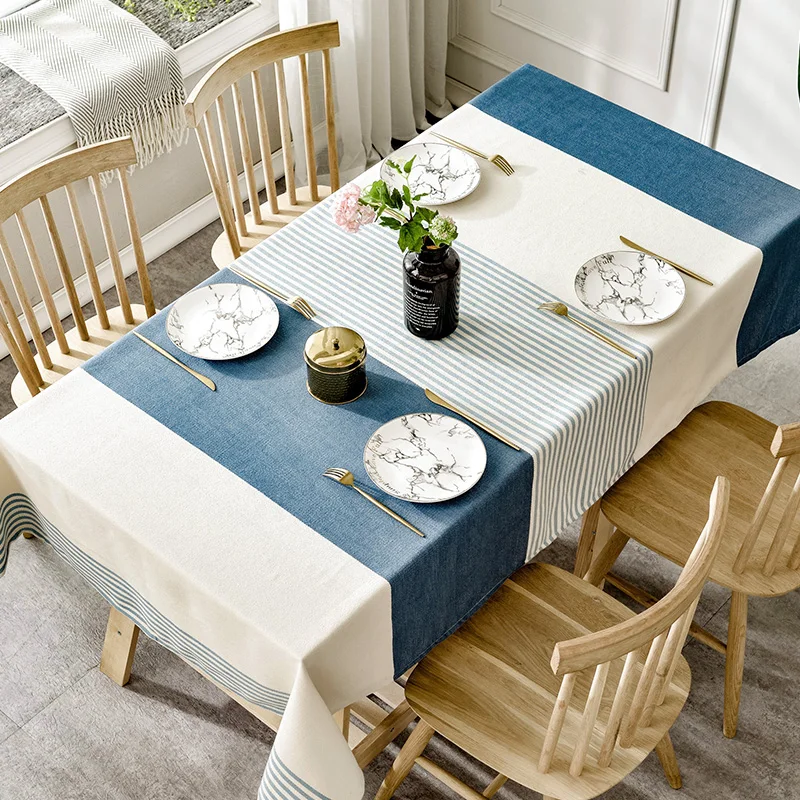 

Modern cotton linen table cloth rectangular coffee tablecloth