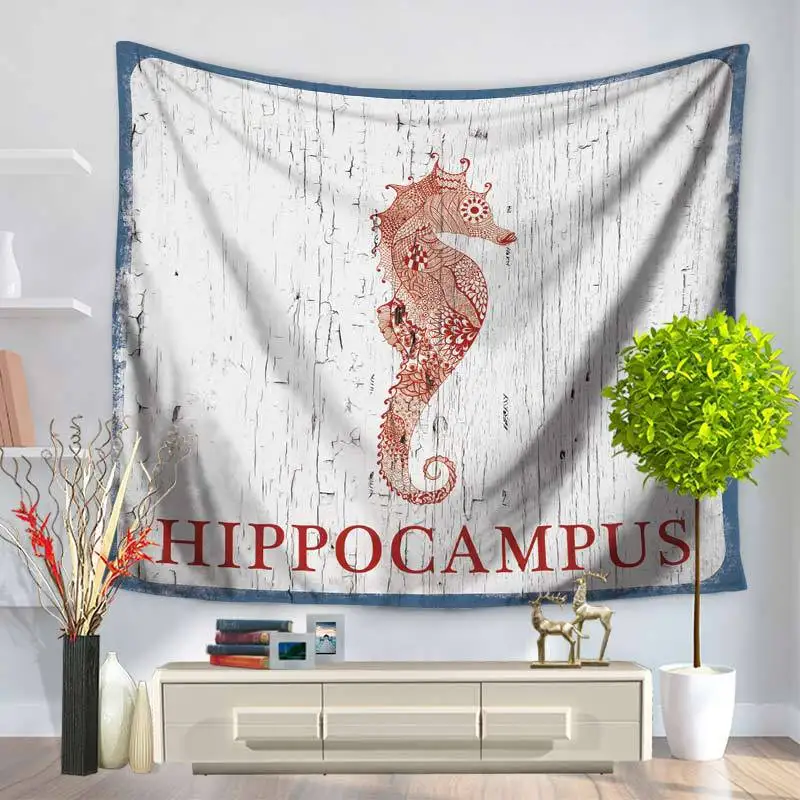 Теплый Тур гиппокамп Осьминог КИТ гобелен Черепаха Морская тема Mordern Wall Art хиппи