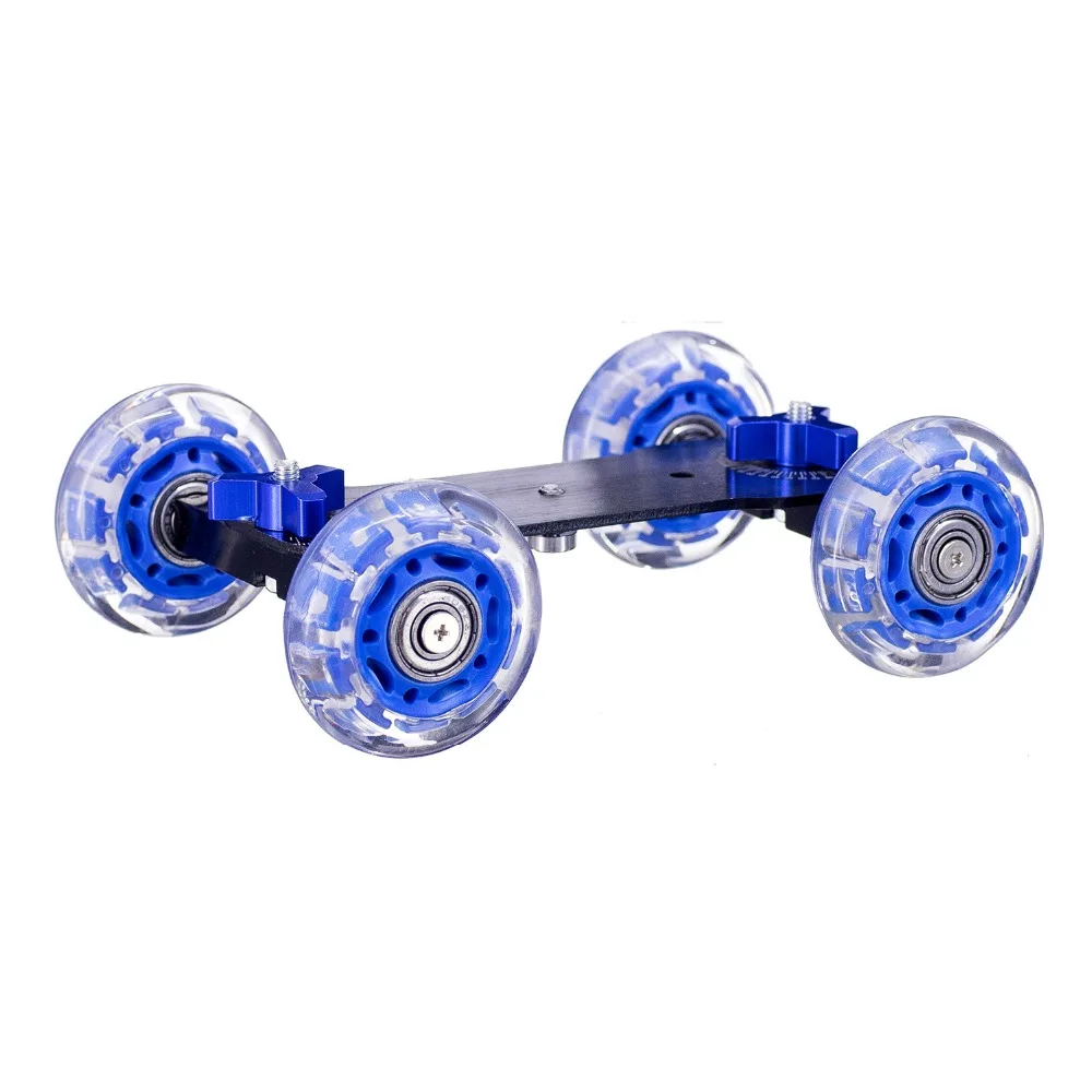 DSLR камера видеокамера рельсовый трек слайдер 4 колеса стол Долли автомобиль с синим колесом