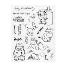 Cartoon Cow/Mermaid/ DIY Animal Series Transparent Silicone Seal Stamp DIY Stamp Scrapbook Album Card Making Decorative Stamps