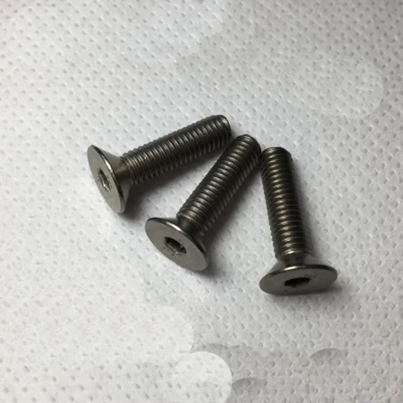 

2pcs M3 TA2 Titanium Countersunk head Hexagon socket screw Pure titanium flat head bolt GR2 18mm-40mm Length screws