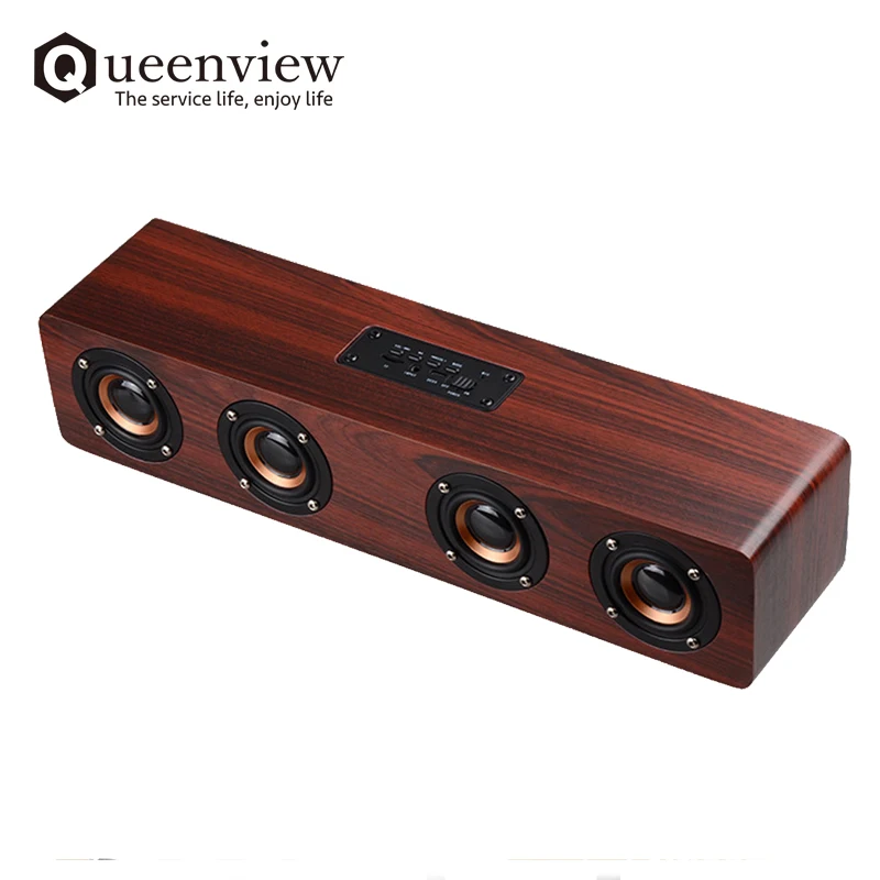 Queenview HIFI беспроводной Bluetooth динамик большой мощности 12 Вт портативный сабвуфер стерео Саундбар TF FM Колонка s для ПК телефонов