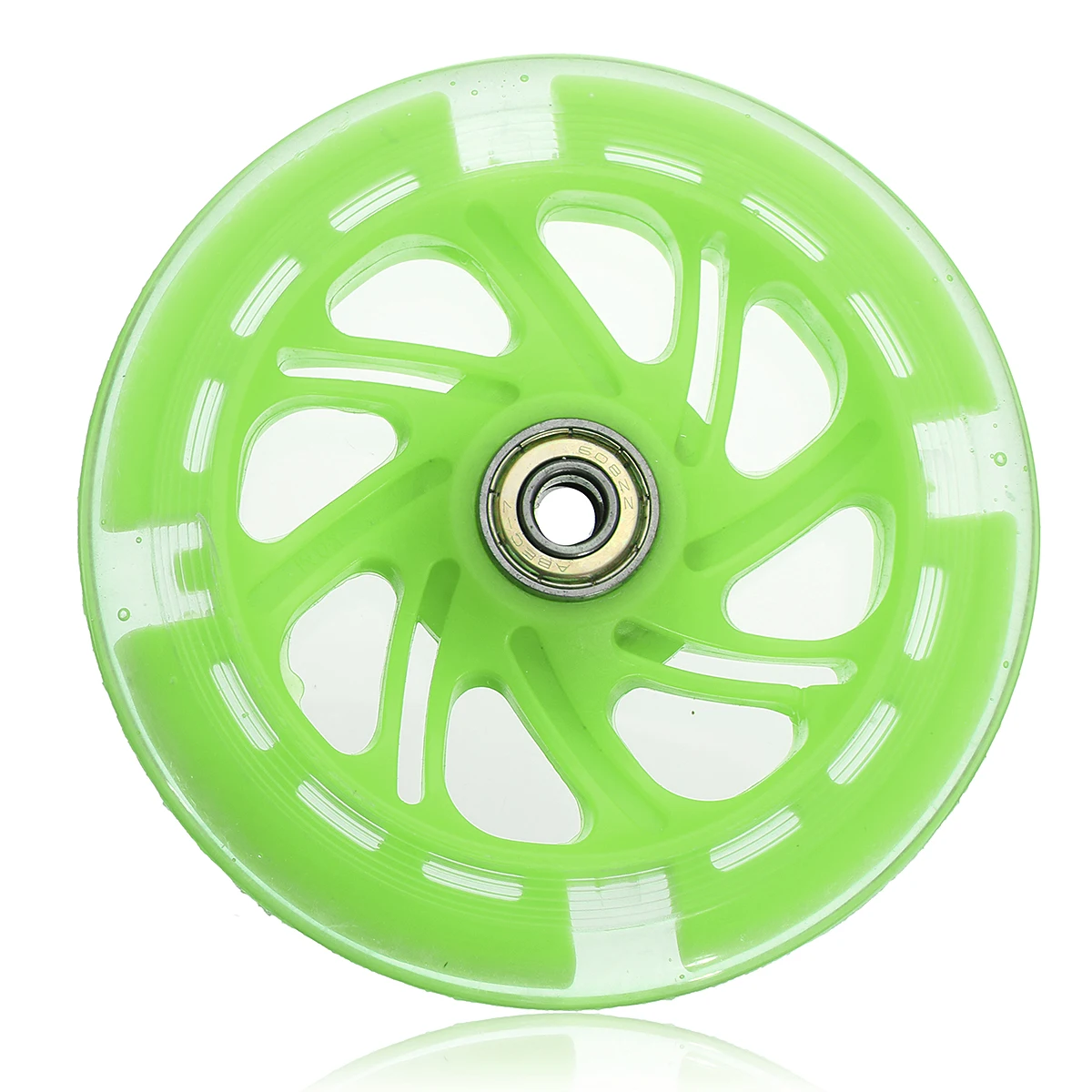 120mm LED Flash Light Up Scooter Wheel Flash Wheel for Scooter Inline Skates 2 ABED-7 Bearing - Цвет: Зеленый