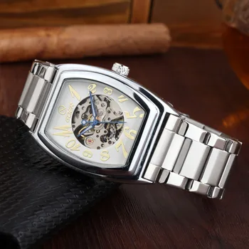 

Luxury Brand Watches Tonneau Automatic Mechanical Watches Men Fashion Casual Skeleton Wrist Watches relogio masculino GOER