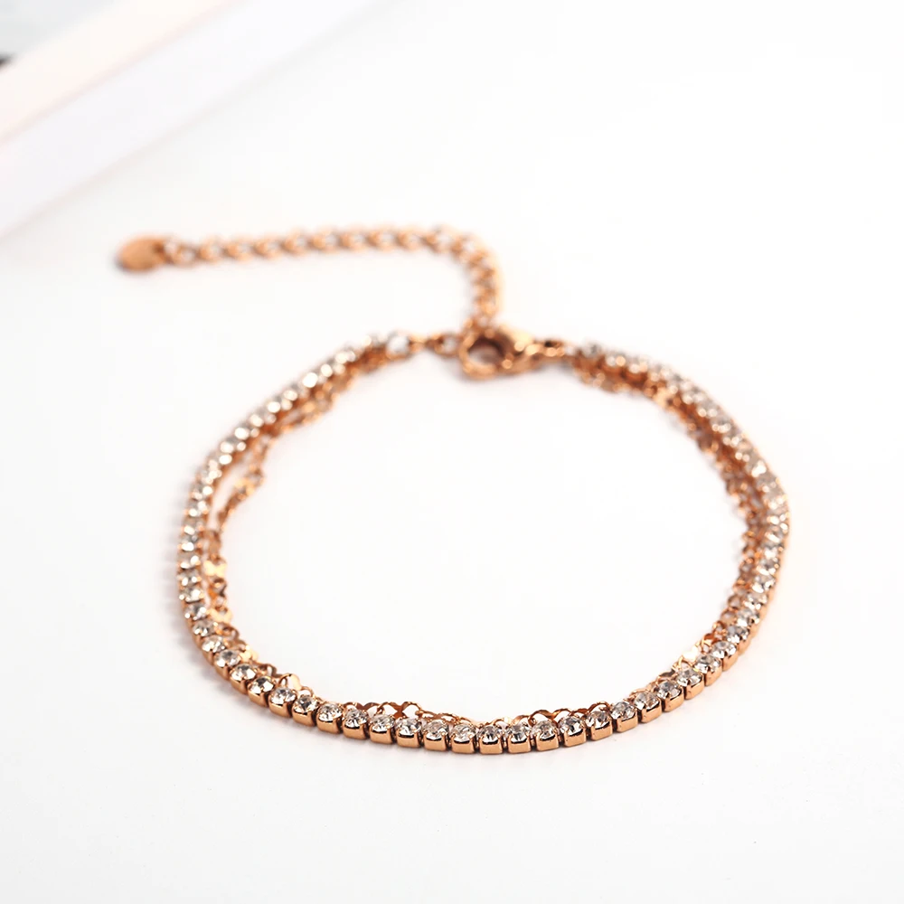 

OUFEI Rose Gold Bracelet Chain Charms Gifts For Women Stainless Steel Jewelry Woman Accessories Mass Effect Wholesale Lots Bulk