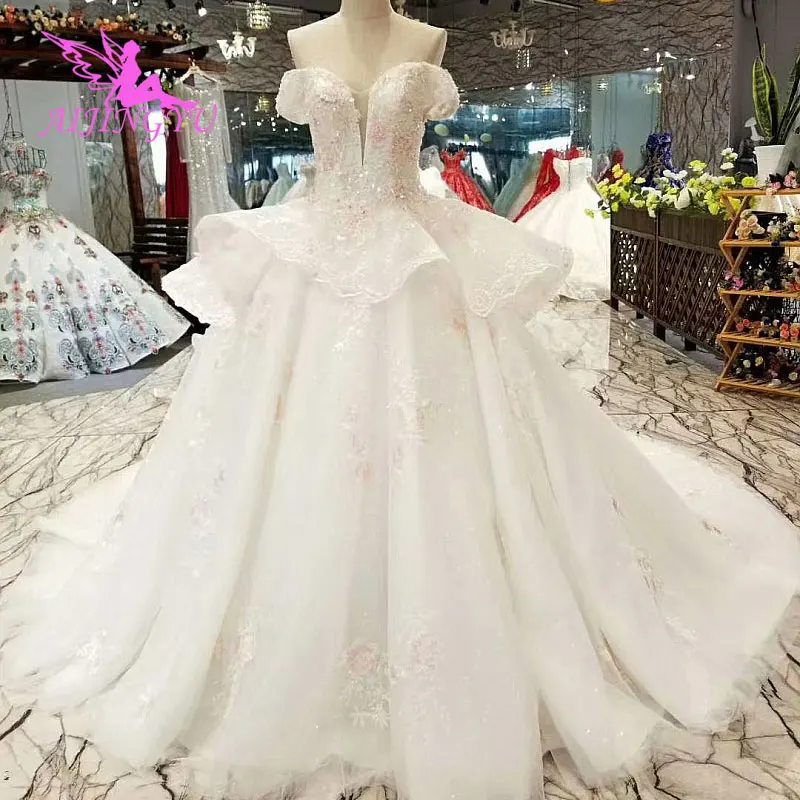 

AIJINGYU Wedding Dress Norway Bridal Veil Floral China Custom Pakistani Sexy Satin Wedding Dresses Vintage