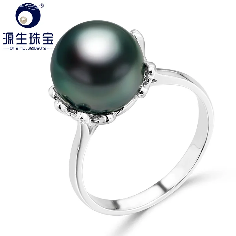 [YS] New Arrival Big Size 10-11mm 925 Sterling SilverTahitian pearl ring 