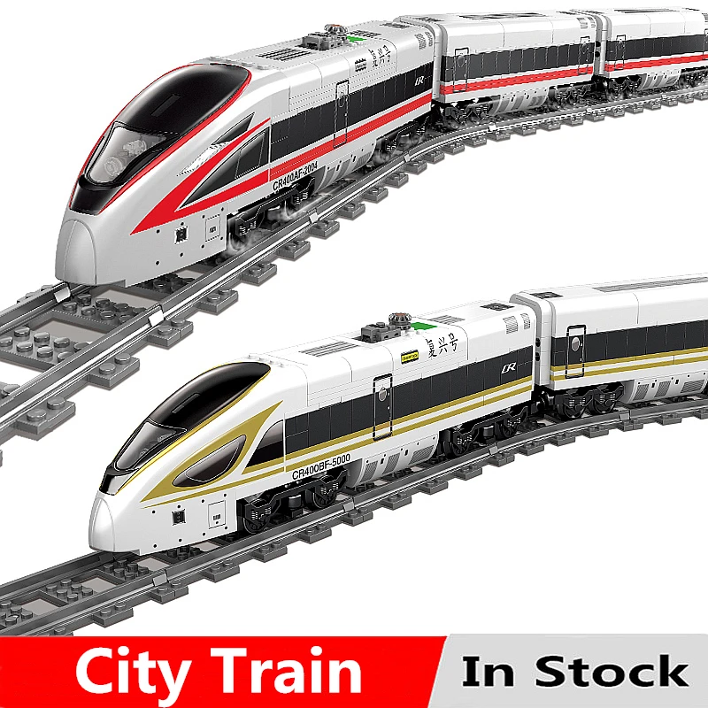 

City Train Series The High-Speed Railway Kits Model Set Motor Car Building Blocks Toys For Children