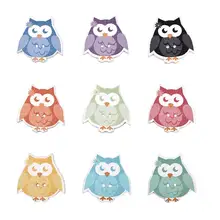 

50pcs Lovely Owl Shape Wooden Buttons 2 Holes Sewing Wood Buttons DIY Clothing Scrapbooking Decoration 2.6x2.7cm