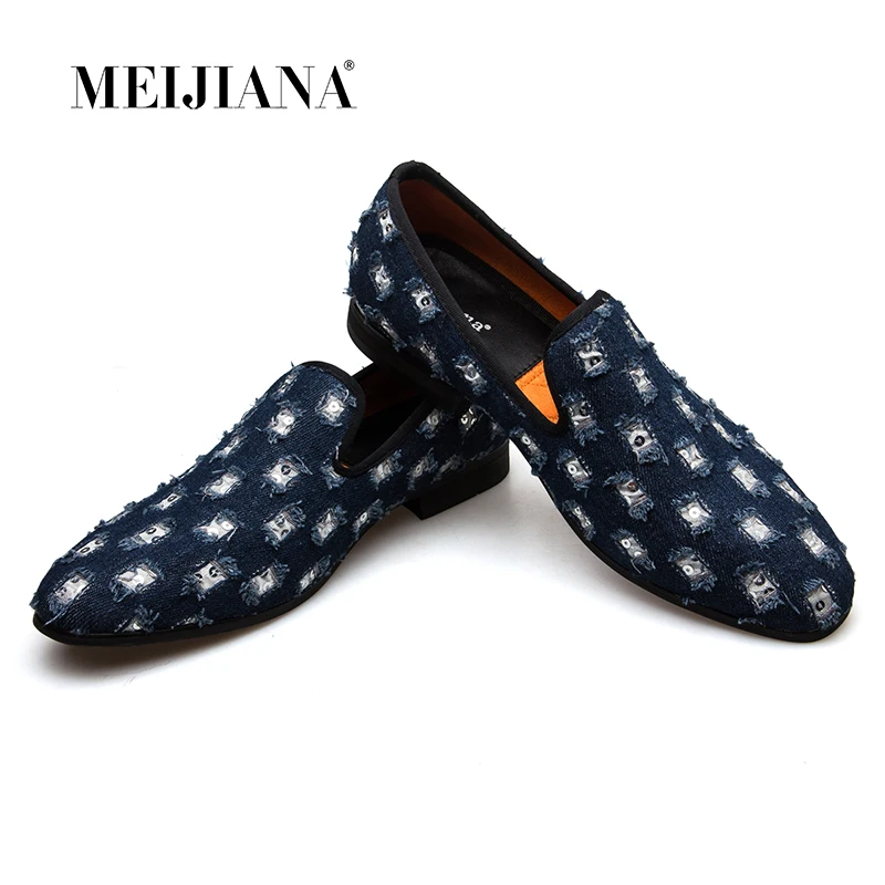 MEIJIANA 2019 New Brand Mens Loafers Luxury Shoes With Denim And Metal ...