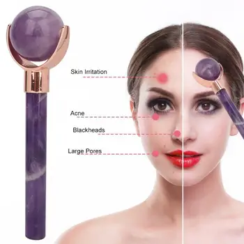 

Amethyst Jade Massage Roller Slimming Anti Wrinkle Tool Massage Roller