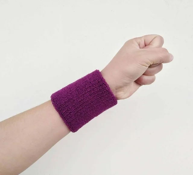 Спортивная хлопковая Защитная манжета на запястье спортивная баскетбольная унисекс хлопковая защита Sweatband браслет на запястье Sweatband полотенце - Цвет: plum