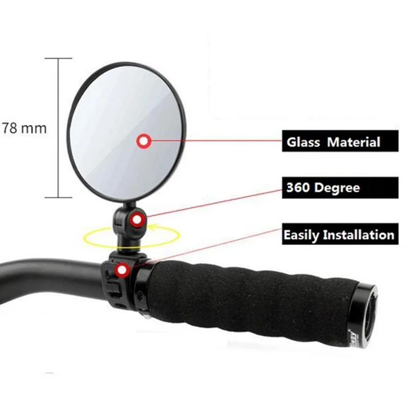

Bike Rearview Mirror Universal Adjustable 360 Degrees Rotatable Mountain Bike Bicycle Handlebar Safe Mirror Bike Accessories