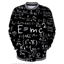 ZOGAA 3D Digital Printed Clothes Men's and Women's Baseball Clapper Coats E = MC2 Men Jacket Albert Einstein Great Scientist