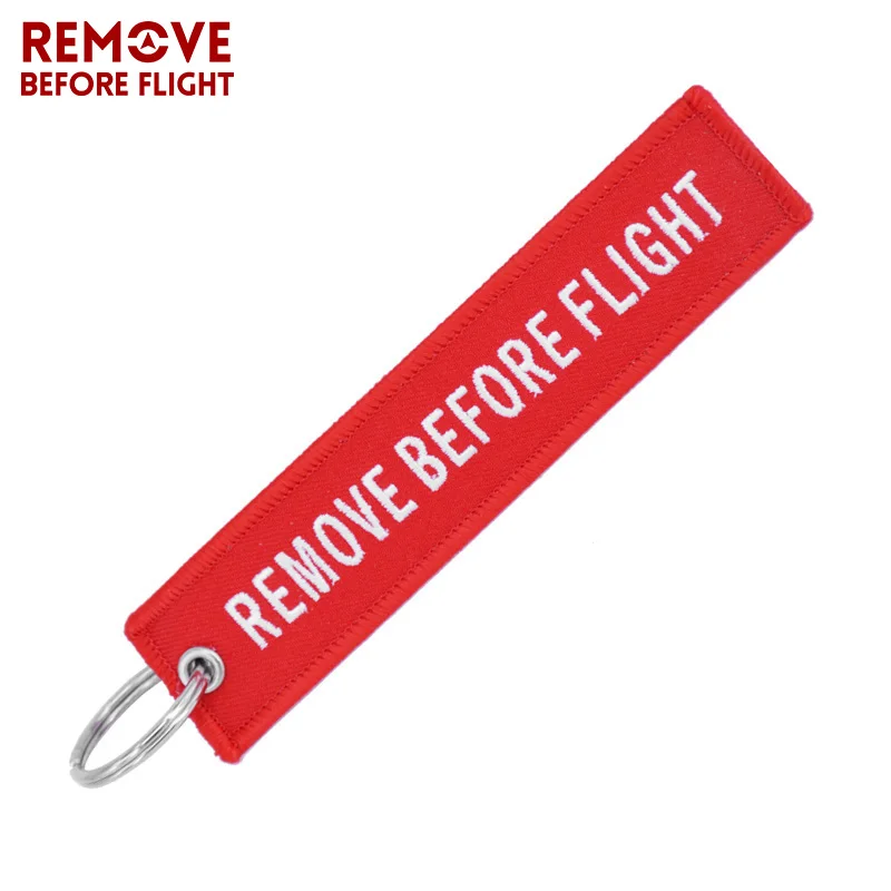 Remove Before Flight Chaveiro тег брелок с вышивкой брелок для ключей для авиации OEM Брелоки ювелирные украшения Чемодан бирка в виде брелка для ключей, 5 шт./лот