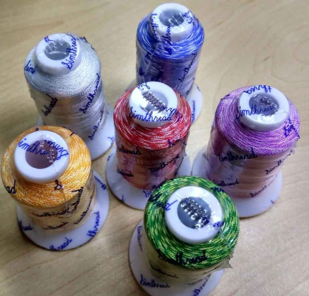 Yarn Variegated Embroidery Machine Thread 6 Assorted Colors, 100