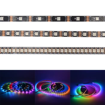 

WS2813 led pixel strip 1m/4m/5m Dual-signal 30/60/144 pixels/leds/m,WS2812B Updated Black/White PCB,IP30/IP65/IP67 DC5V