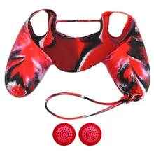 Новое поступление года пришел красный Силиконовый чехол кожи+ ДЖОЙСТИК колпачки для игровая приставка Сони 4 PS4 контроллер