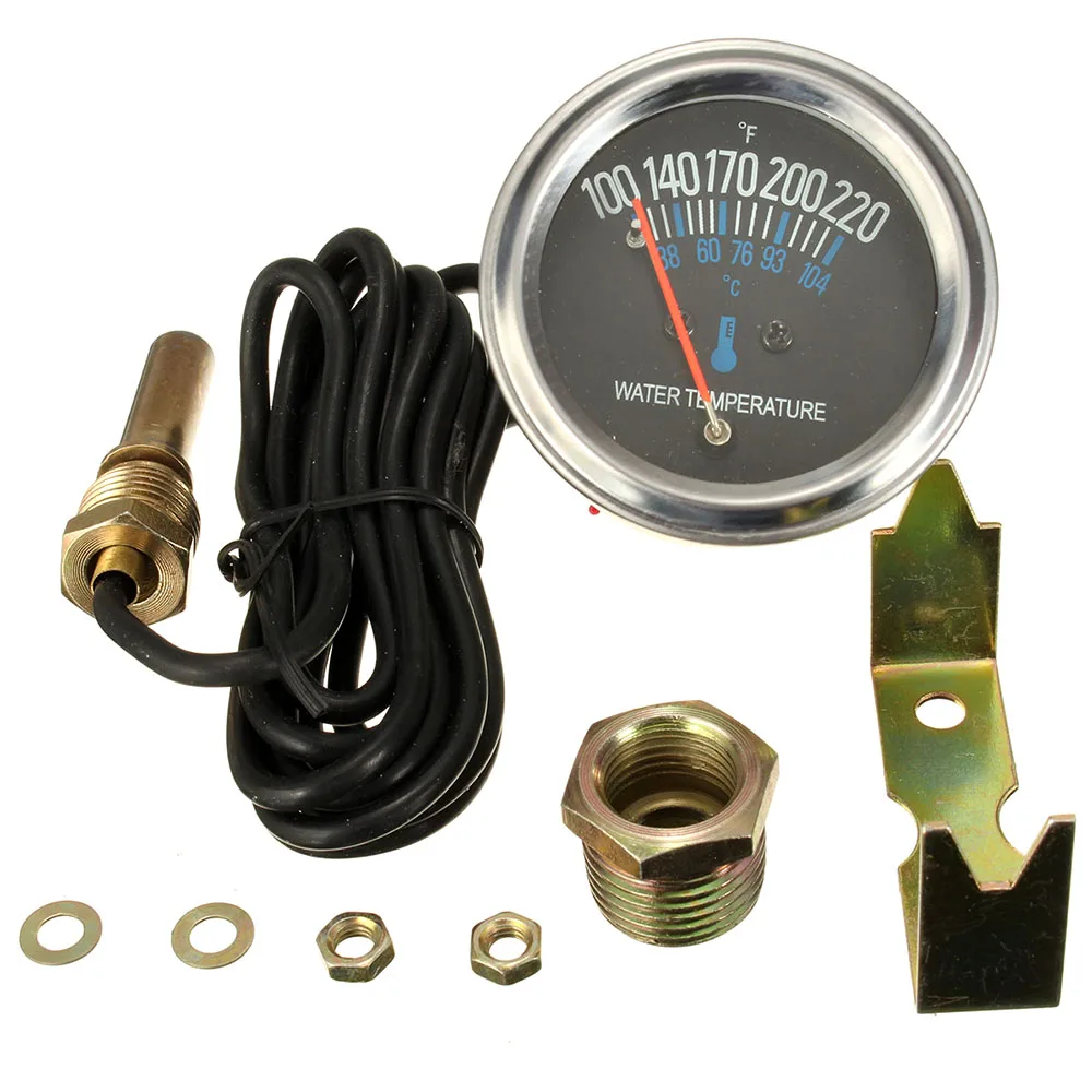 Car Thermometer Auto Mechanical Water Temperature Meter Industrial Water Read Dial Electronic Temperature Gauge 2V 52mm