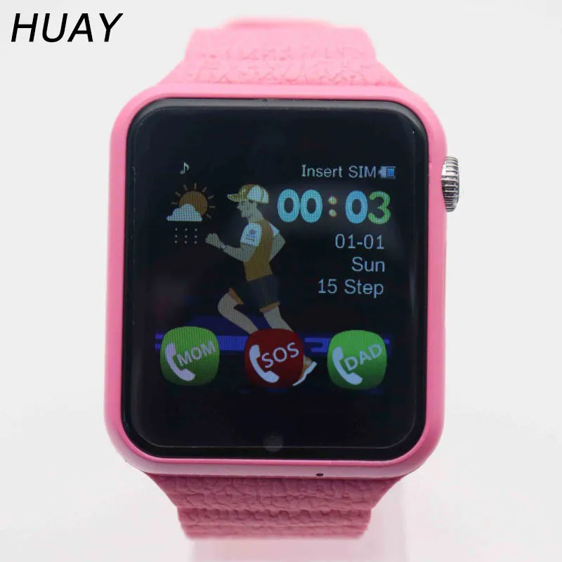 

1pcs hot kids waterproof watch camera SOS Call GPS tracking smart watches Location Device Tracker Children's Clock pink V7K