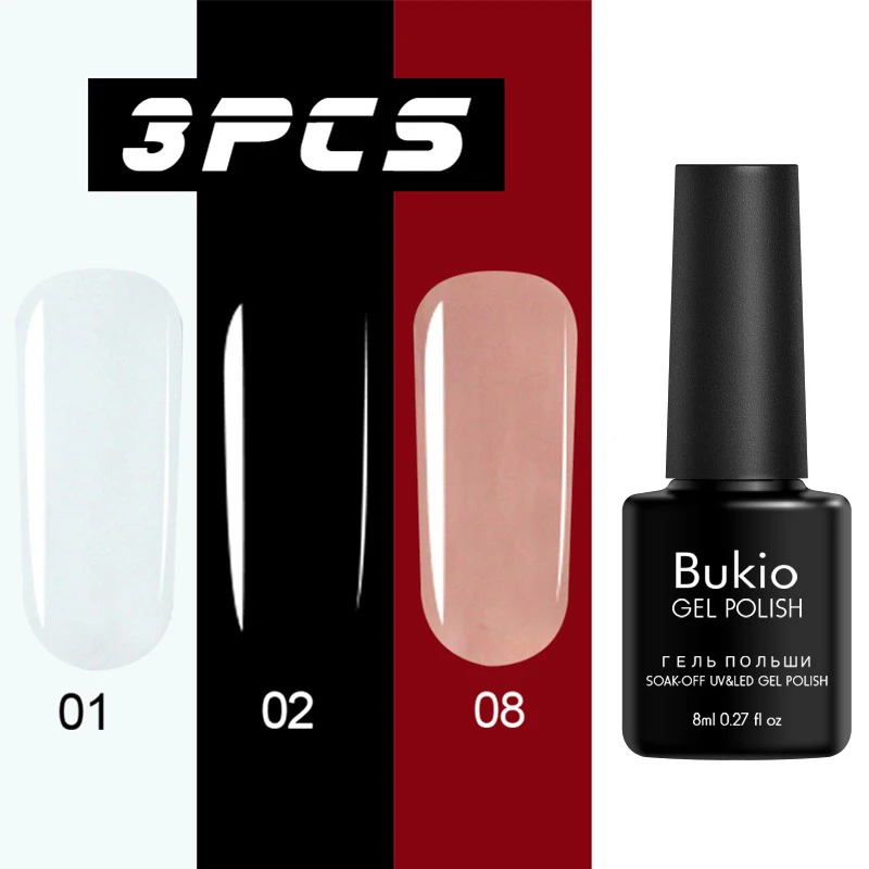 Bukio Lucky Ordinary Series УФ Гель-лак краски для рисования на ногтях с лаком Цветной Гель-лак чистые цвета Гель-лак - Цвет: 01-02-08