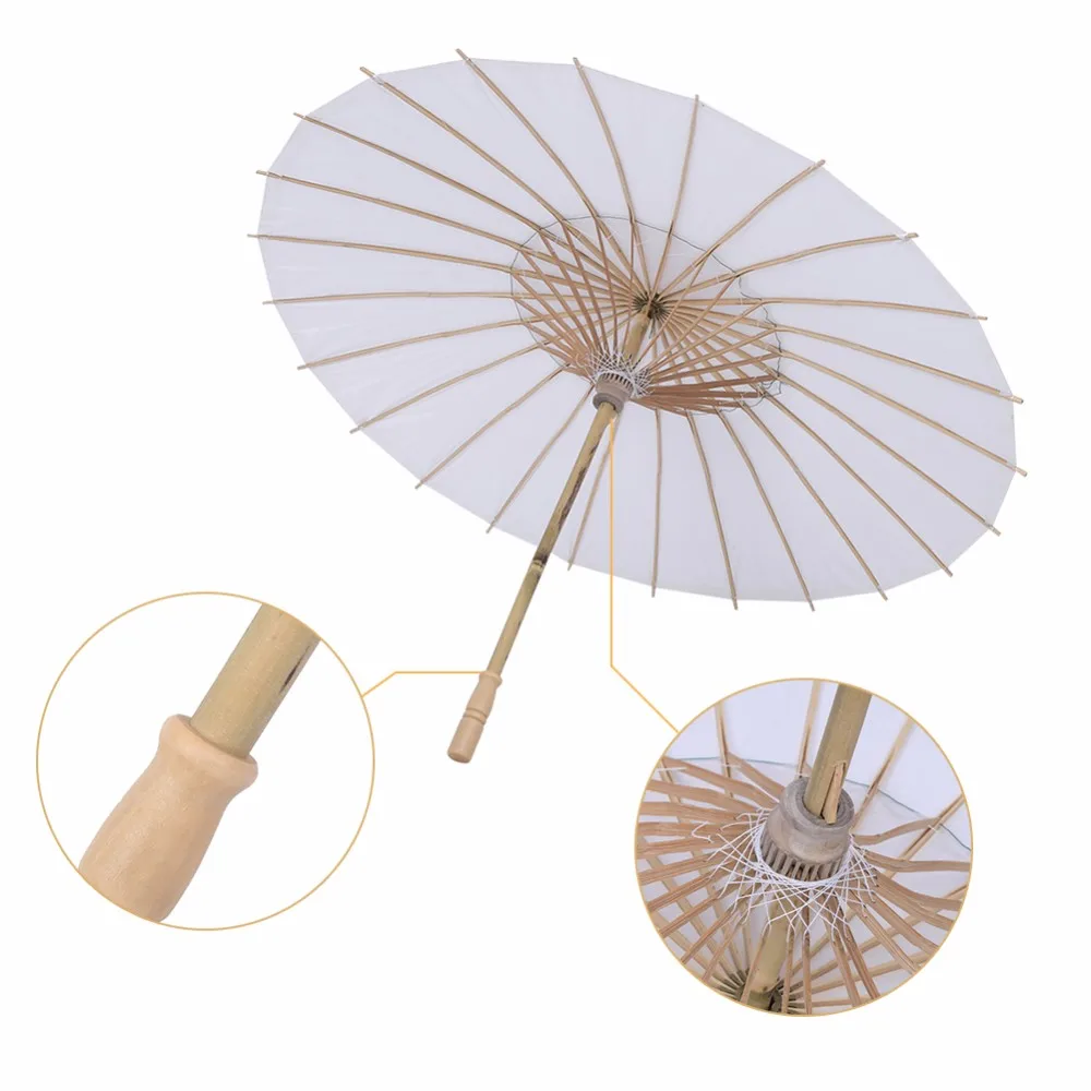 

New Style Bamboo White Paper Umbrella Tissue Paper Paraso Chinese Handmade Traditional Ancient Craft Umbrella