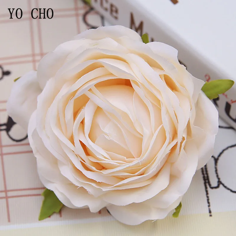 champagne flower head roses artificial flowers Silk wedding