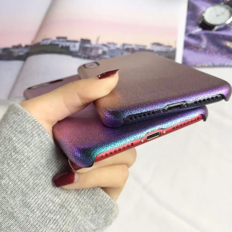 Есть видео для цветных градиентных кожаных чехлов iPhone 6 чехол Apple iphone 6S Plus чехлы