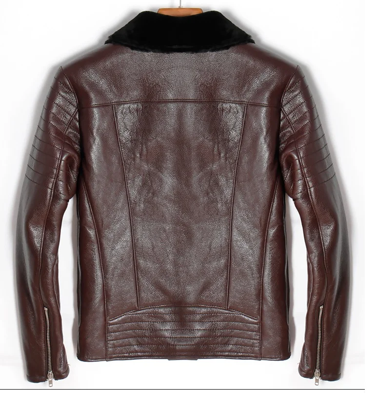 Бесплатная доставка. Мужские размера плюс натуральная кожа jacket.mo кв байкерские
