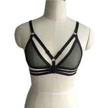 Harajuku Готический организм клетка бюстгальтер сексуальный с открытой грудью бюст Лиф панк большой чашки бюстгальтера Женская Мода Нижнее белье для бондажа костюмы O0281