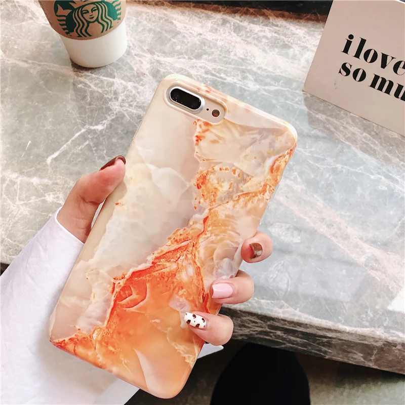 Funda de mármol para iphone XS Max XR XS funda de granito pintado tpu 8 para iphone 7 Plus X 6 funda protectora de 6 S Capa