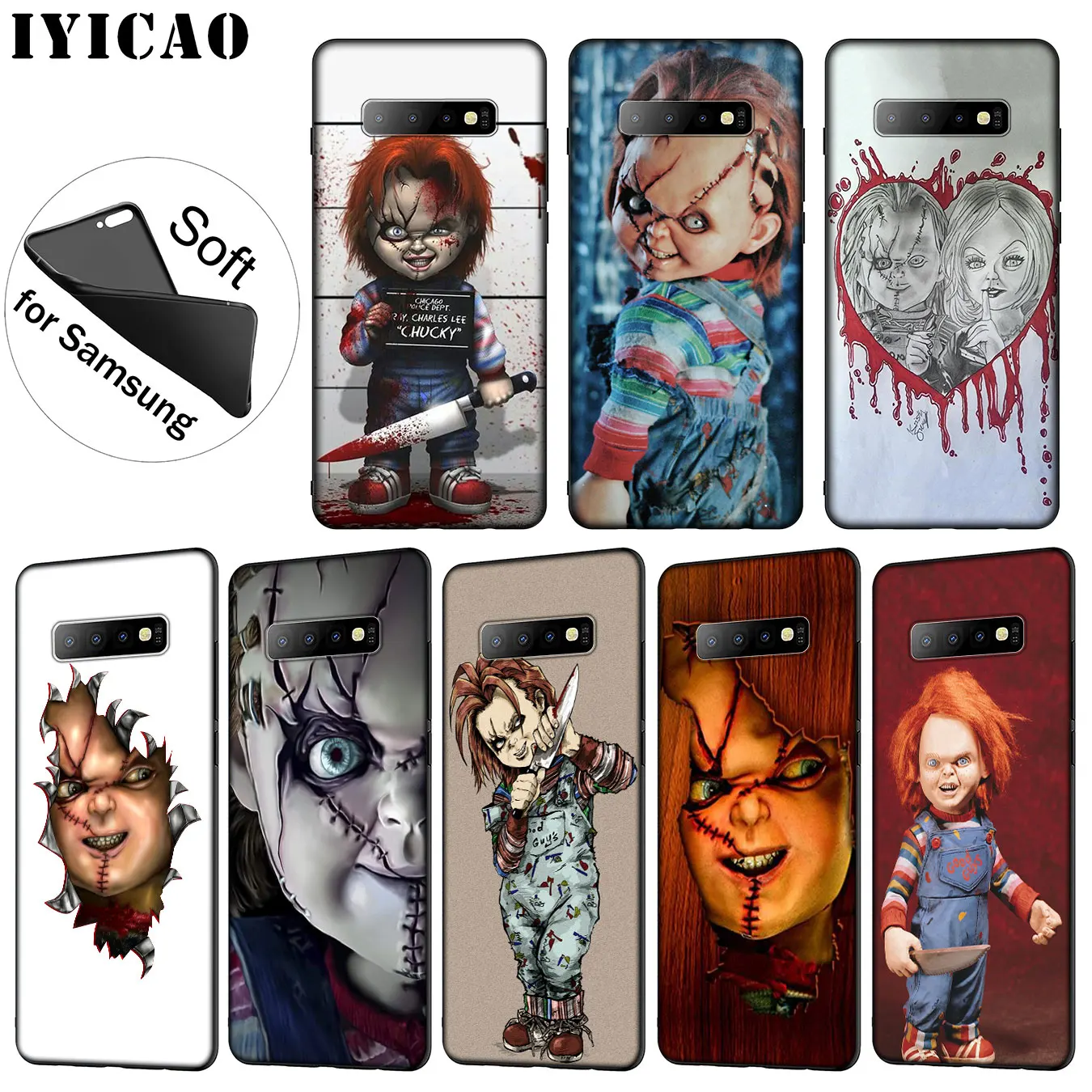 

IYICAO Charles Lee Ray Chucky Doll Hot Selling Soft Silicone Case for Samsung Galaxy S10 S9 S8 Plus S6 S7 Edge S10e E Cover