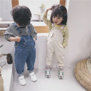 

Fashion 2018 Girls Boys Denim Pants Kids Overalls