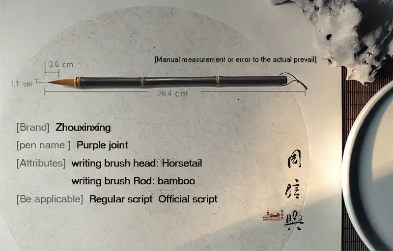 Chinese Painting Brush Natural Bamboo Pole Horse Hair Regular Script Cursive Calligraphy Writing Brush Pen Painting Calligraphy