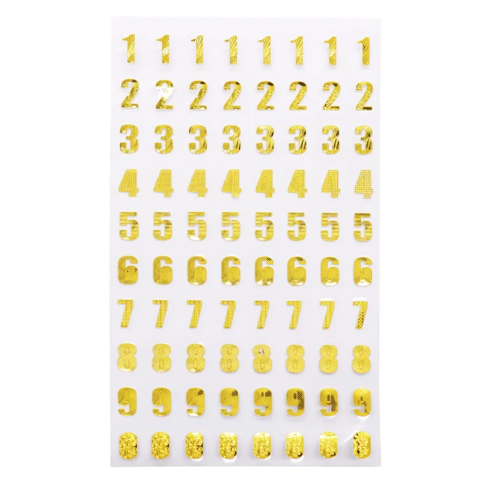 DIY Gold Silver Numbers Letters Decal Sticker Scrapbooking Self