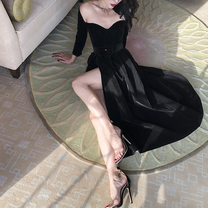 30-для женщин Ретро стиль 50-х, Классическая элегантное бархатное платье без бретелек, свободное платье в черном цвете размера плюс платья в стиле пинап рокабилли vestidos