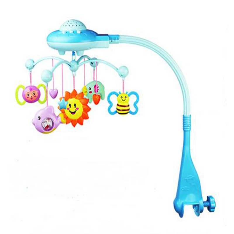 Newborn Baby Toy Baby Rattle Mobility In The Crib Projecting Spin Mobile Musical Bed Bell With