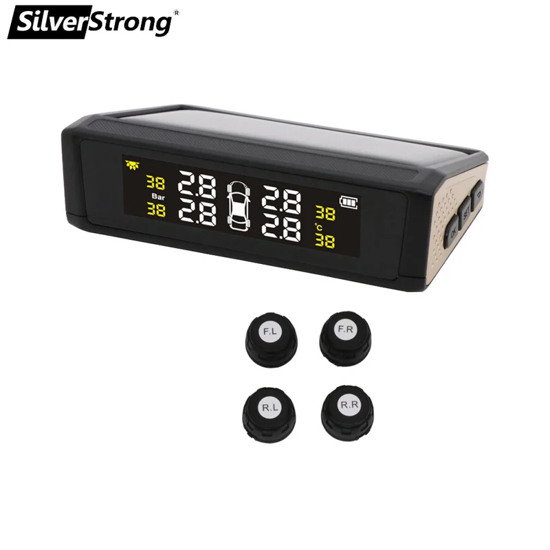 

SilverStrong Solar TPMS External Sensor tire pressure monitor wireless tire pressure monitoring alarm system LCD color display
