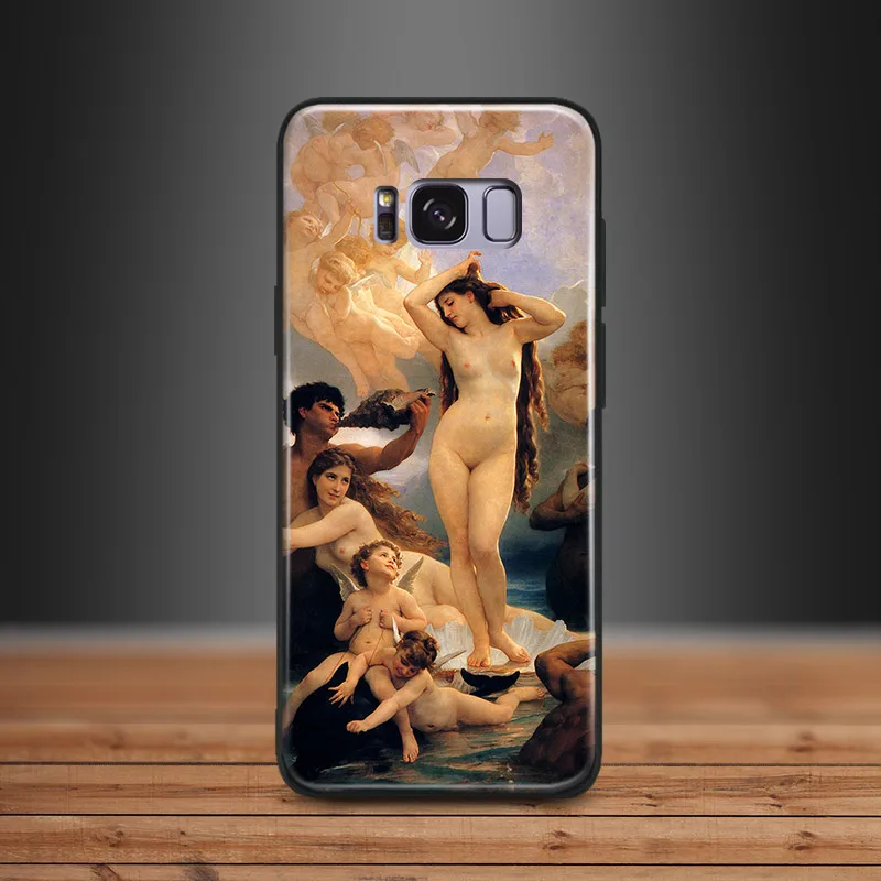 

Birth of Venus Oil Painting art coque Soft Silicone Phone Case Shell Cover For Samsung S7 Edge S8 S9 Plus Note 8 9