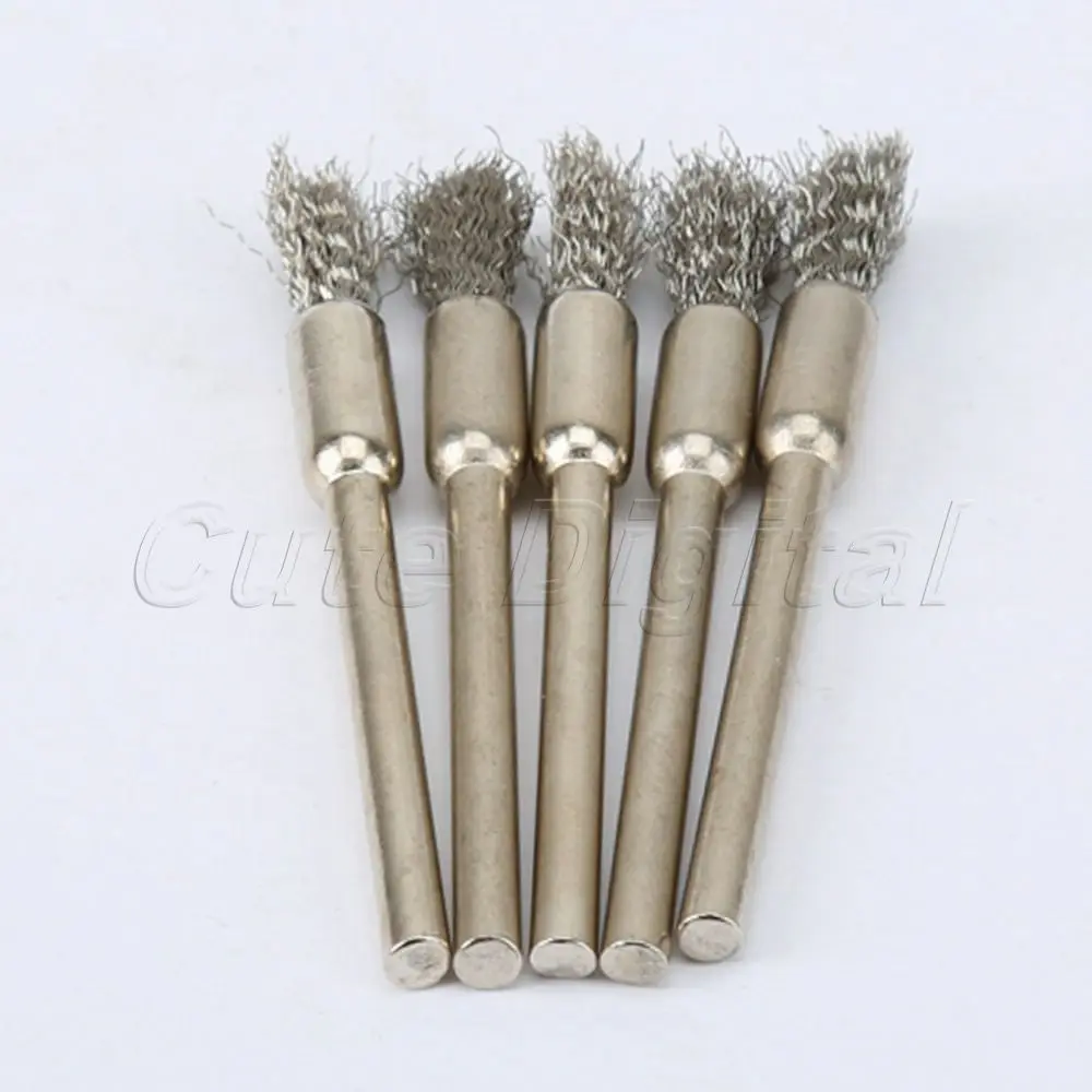 5Pcs 5mm Steel Wire Brushes dremel accessories for rotary tools