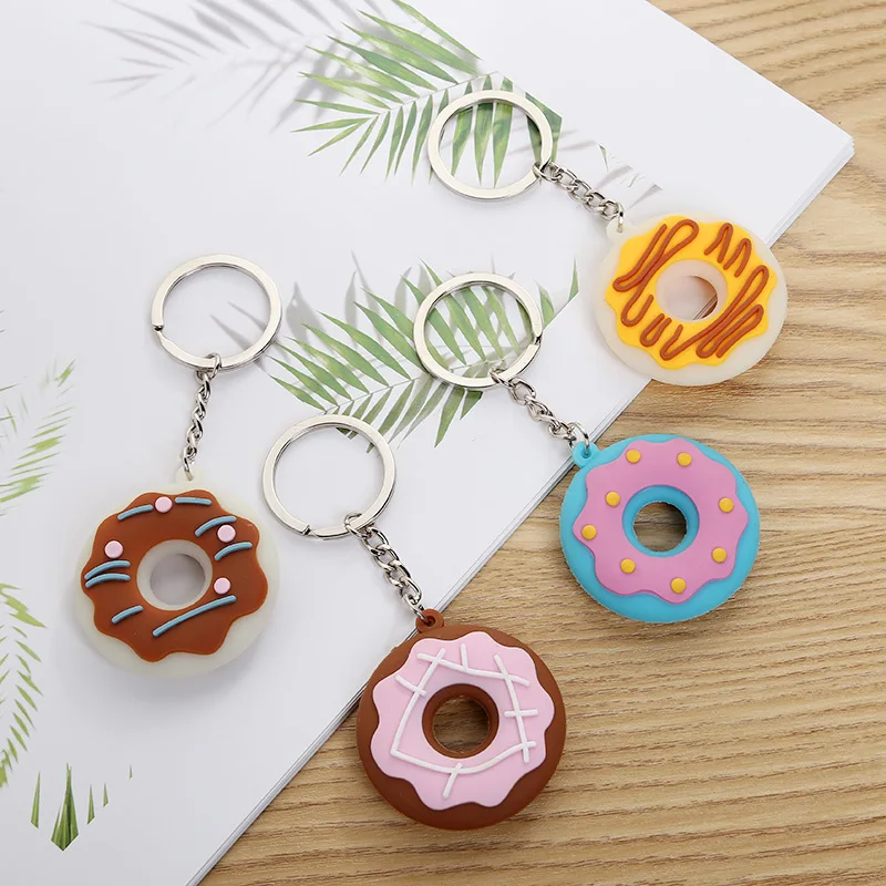

High Quality 2019 New Macarons Cake Keychain Keychains With France LADUREE Effiel Tower Macarons Ribbon Keyrings Bag Charm Gift