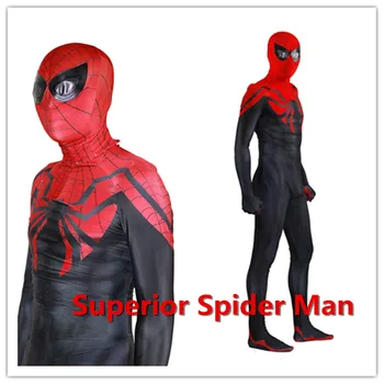 

Adult and kids Superior spider man Otto Gunther Octavius Cosplay Costume Zentai Spiderman Superhero Pattern bodysuit jumpsuit