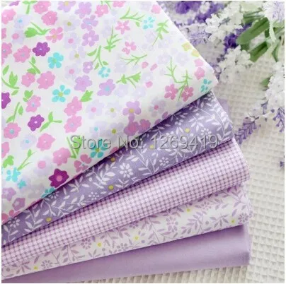 

Newest 5PCS 40*50cm Purple Print Cotton Fabric Quarter Bundle Telas DIY Patchwork Quilt Doll Sewing Baby Textile Bedding Tecido