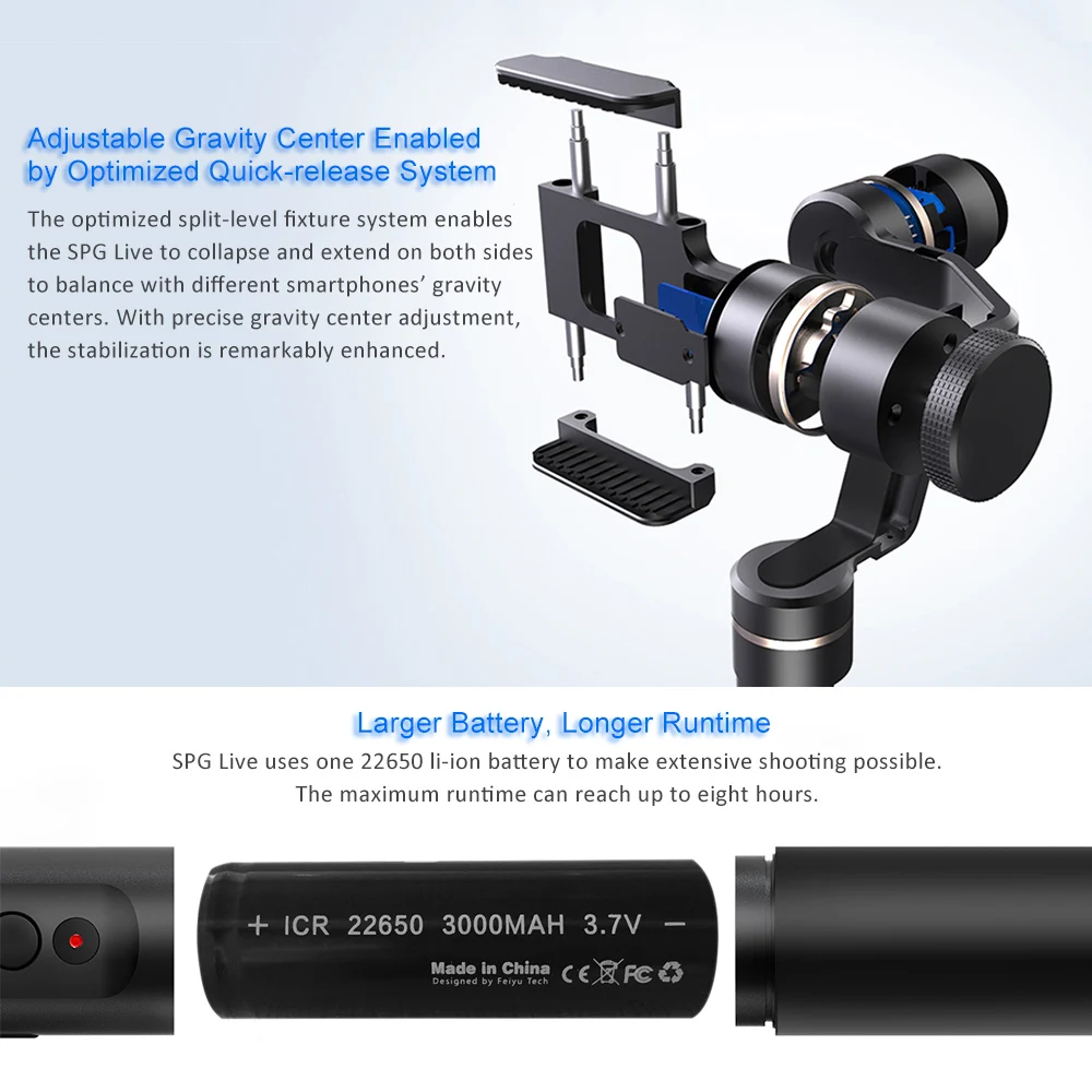  SPG Live 3 Axis Smartphone Stabilizer Handheld Gimbal New Live Steaming Vision for iPhone 7 7+ 6 6+