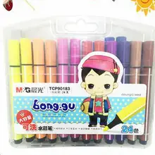 M& G 24 цвета/Набор цветных ручек акварельные ручки большая емкость моющиеся ученики канцелярские принадлежности цветные ручки набор школьных принадлежностей