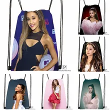 Пользовательские Ариана Гранде(30) Drawstring сумка-рюкзак милый рюкзак дети сумка(черный назад) 31x40 см#180531-03-70
