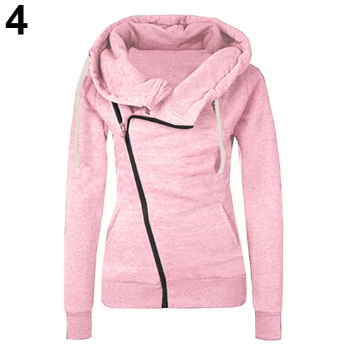  Women Lady Winter Long Sleeve Warm Zipper Pullover Slim Fit Coat Sweatshirt TopFemmes camisa chemis