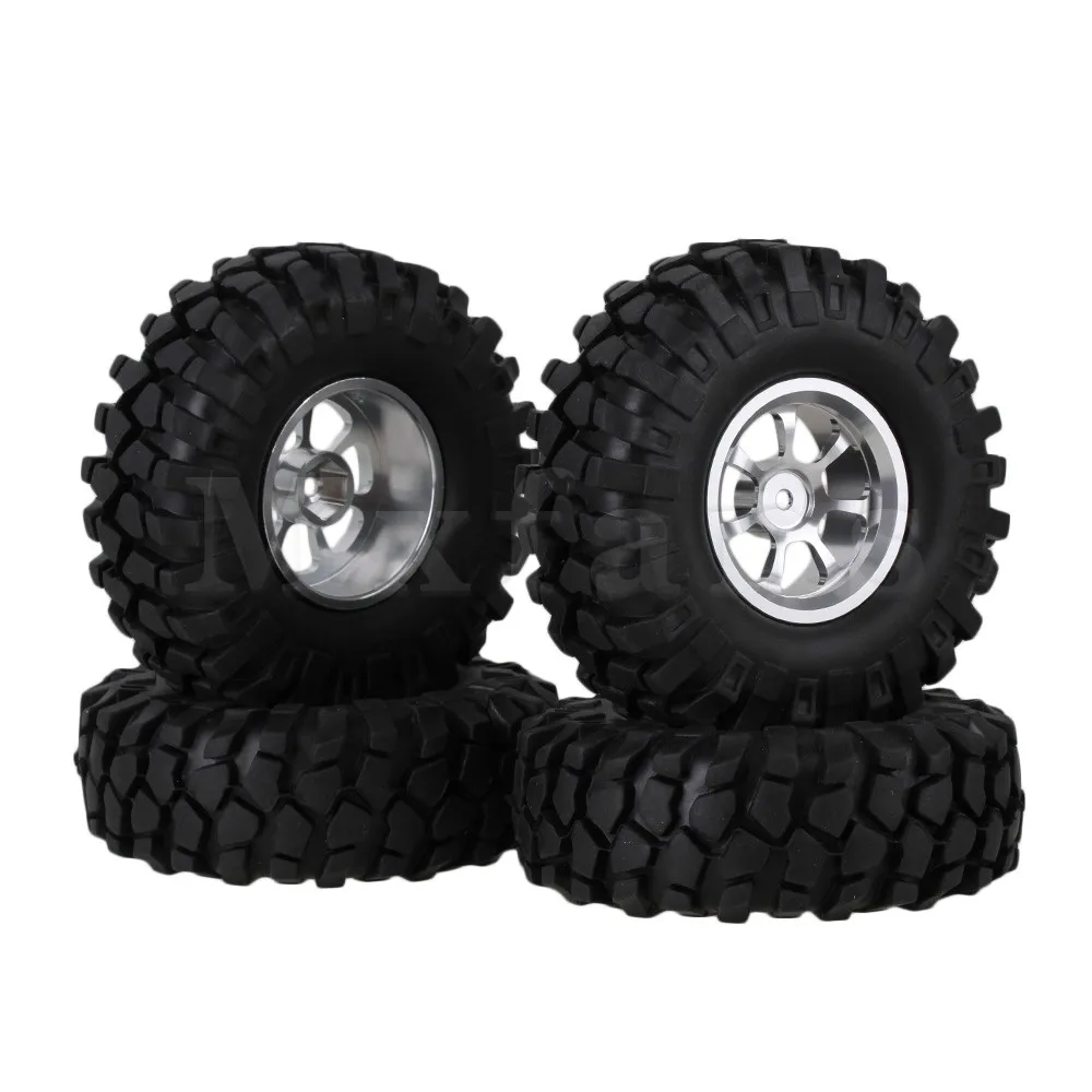 

Mxfans 4 x RC1:10 Rock Crawler Simulation Rubber Tire & Alloy 7-Spoke Wheel Rim