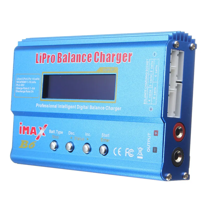 For RC Drone FPV Digital 80W 1-6S RC Lipo NiMH Battery Balance Charger Discharger with Power Adapter US/UK/EU/AU Plug