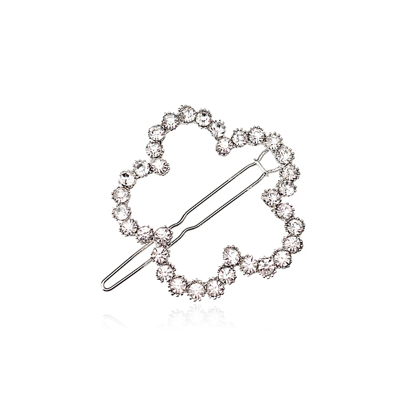

M MISM Flower Hair Clips For Women Crystal Hairpins Shining Haarspeldjes Voor Meisjes Geometric Pinches Para El Pelo Ninas Girls